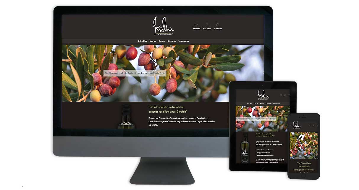 Screenshot Onlineshop - Desktop, Tablet, Smartphone