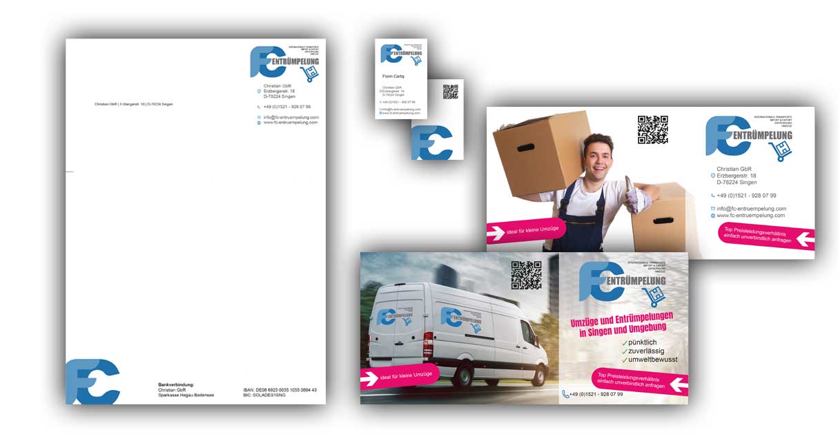 Briefpapier, Visitenkarten, Flyer